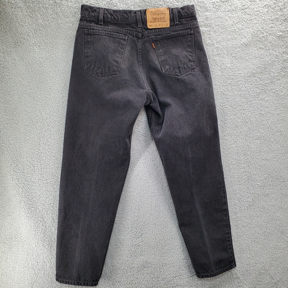 Vintage Levis 550 Orange Tab Relaxed Fit Black Jeans Mens Size 34 x 30 - Picture 3 of 8